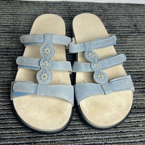 SAS Naples Slide Blue and Cream Sandals-Size 9.5 M